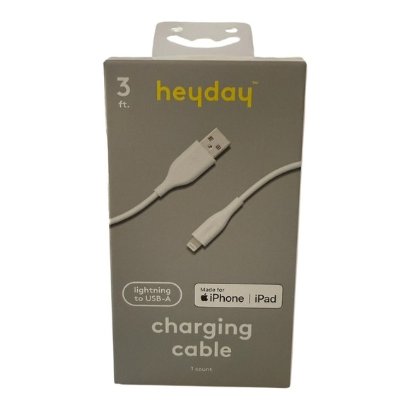 heyday Other - Heyday 3 ft Lightning to USB-A Charging Cable – Made for iPhone/iPad –New in Box